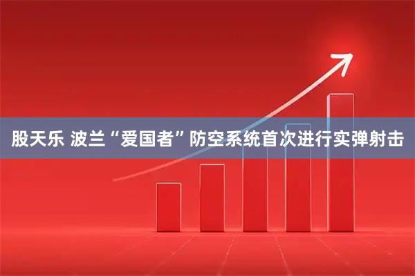 股天乐 波兰“爱国者”防空系统首次进行实弹射击