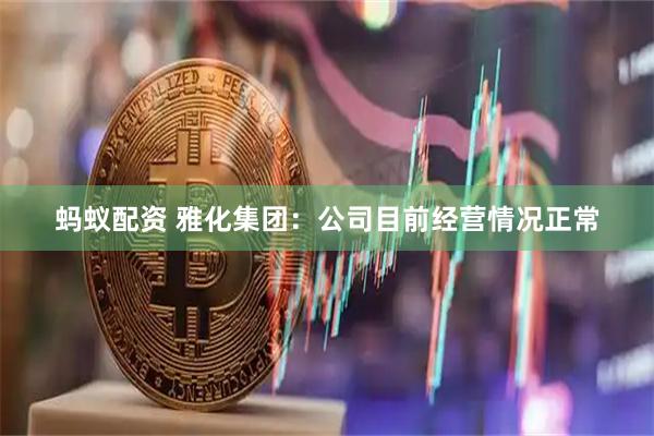 蚂蚁配资 雅化集团：公司目前经营情况正常