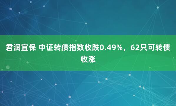 君润宜保 中证转债指数收跌0.49%，62只可转债收涨