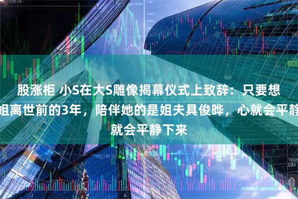 股涨柜 小S在大S雕像揭幕仪式上致辞：只要想到我姐离世前的3年，陪伴她的是姐夫具俊晔，心就会平静下来